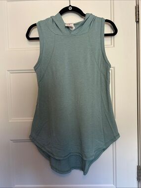 Freeloader Sleeveless Hooded Tank in Sage Blue-Green